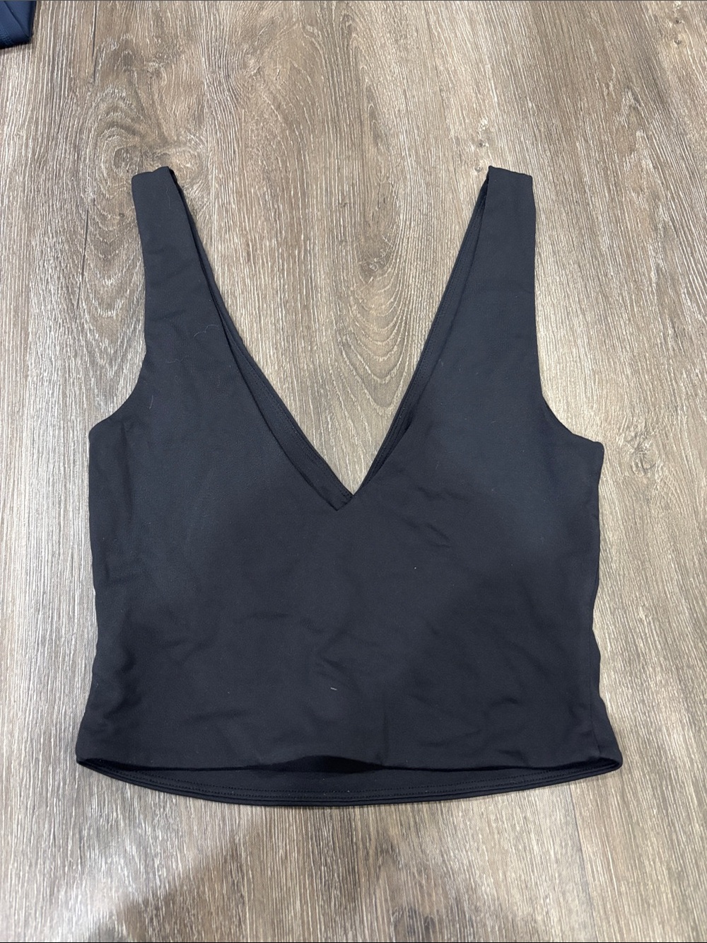 Black V-Neck Cropped Tank Top